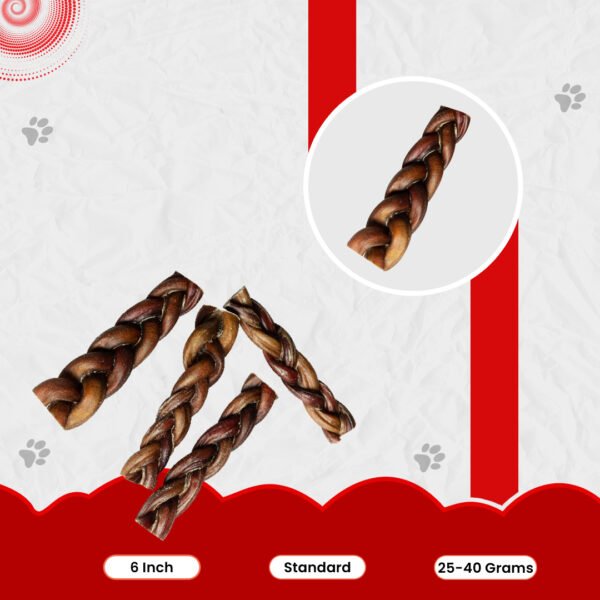 6 inch Standard Braided Bully Sticks (25 – 40 gram) - Image 2