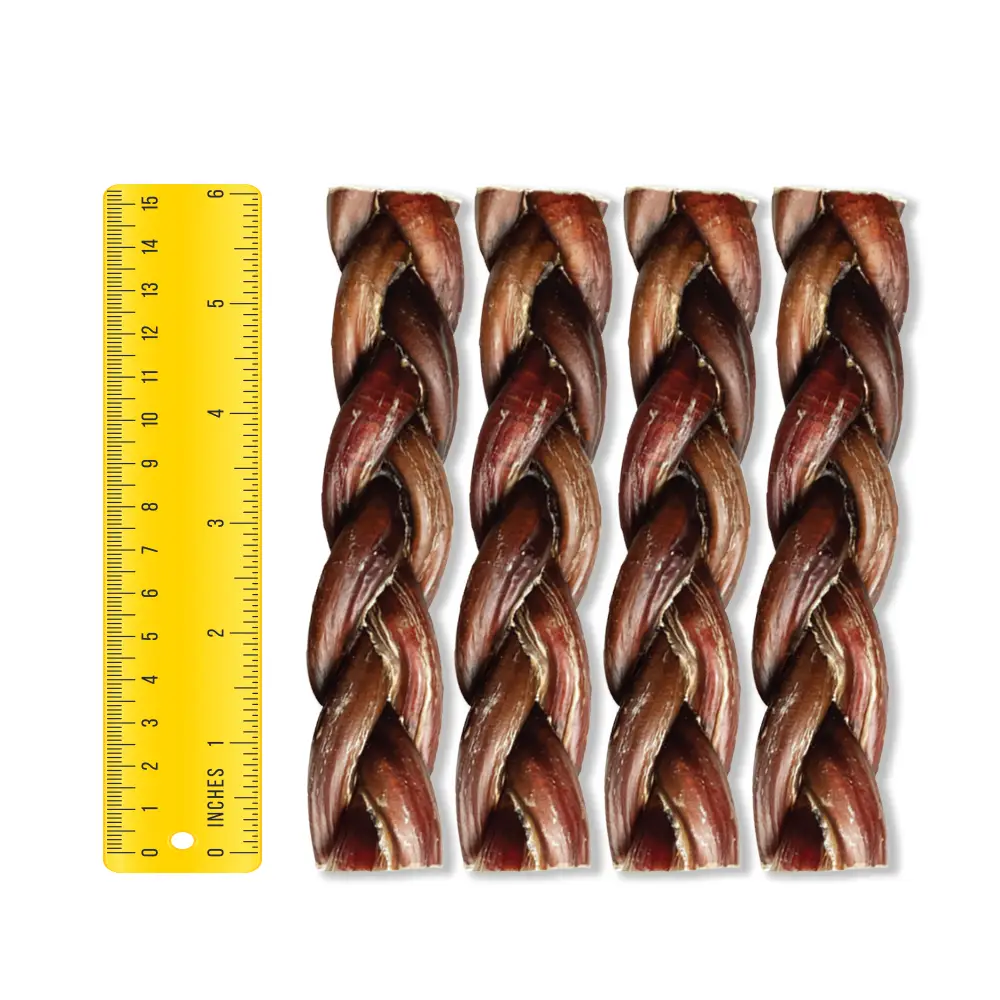 6 inch Thick Braided Bully Sticks (39-60 gram)